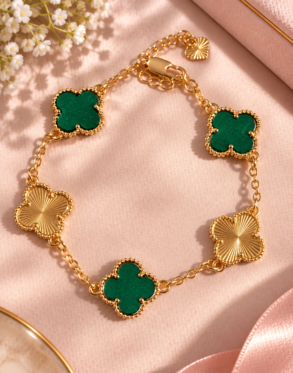 Emerald Clover Bracelet