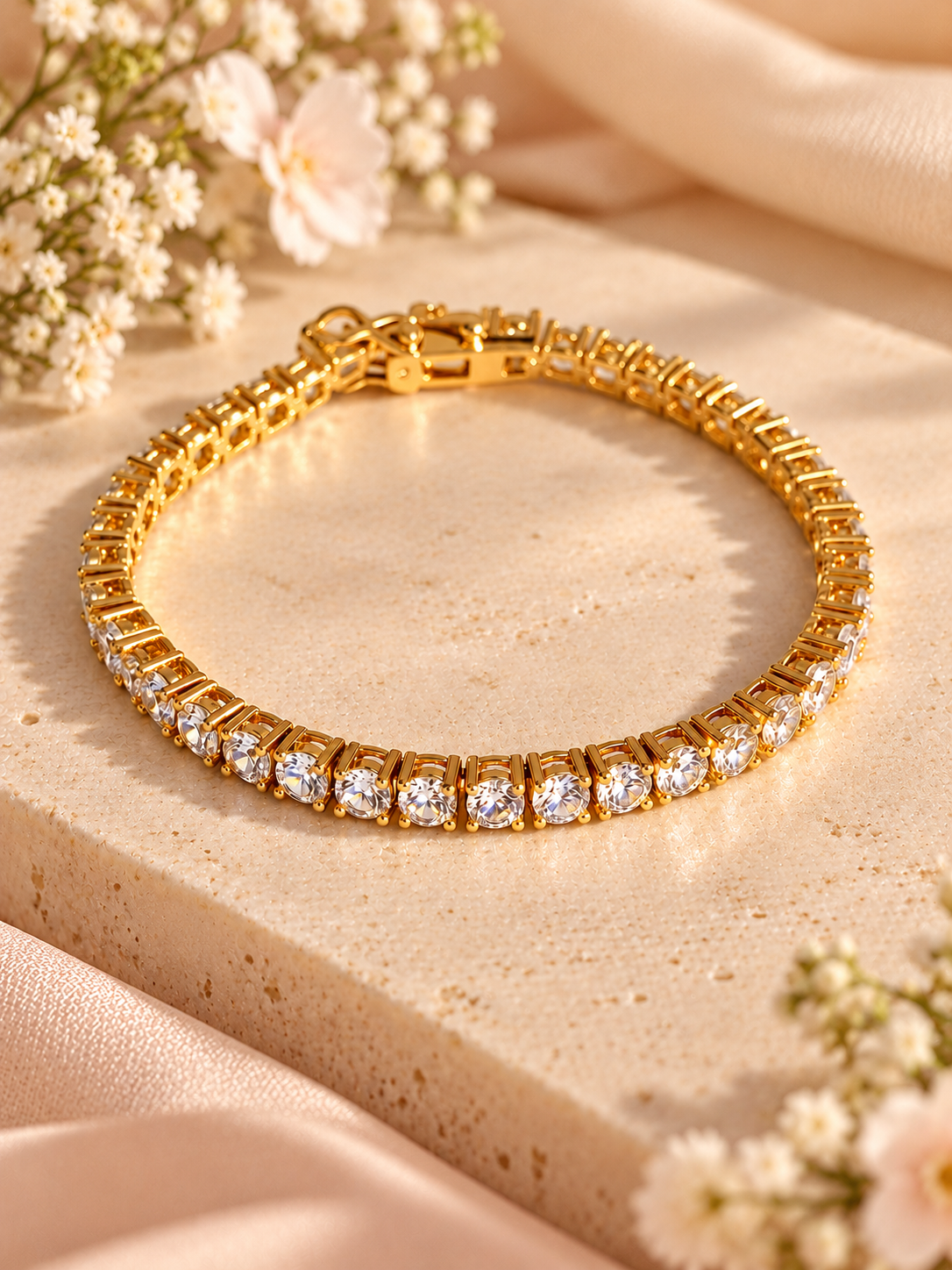 Golden Elegance Tennis Bracelet