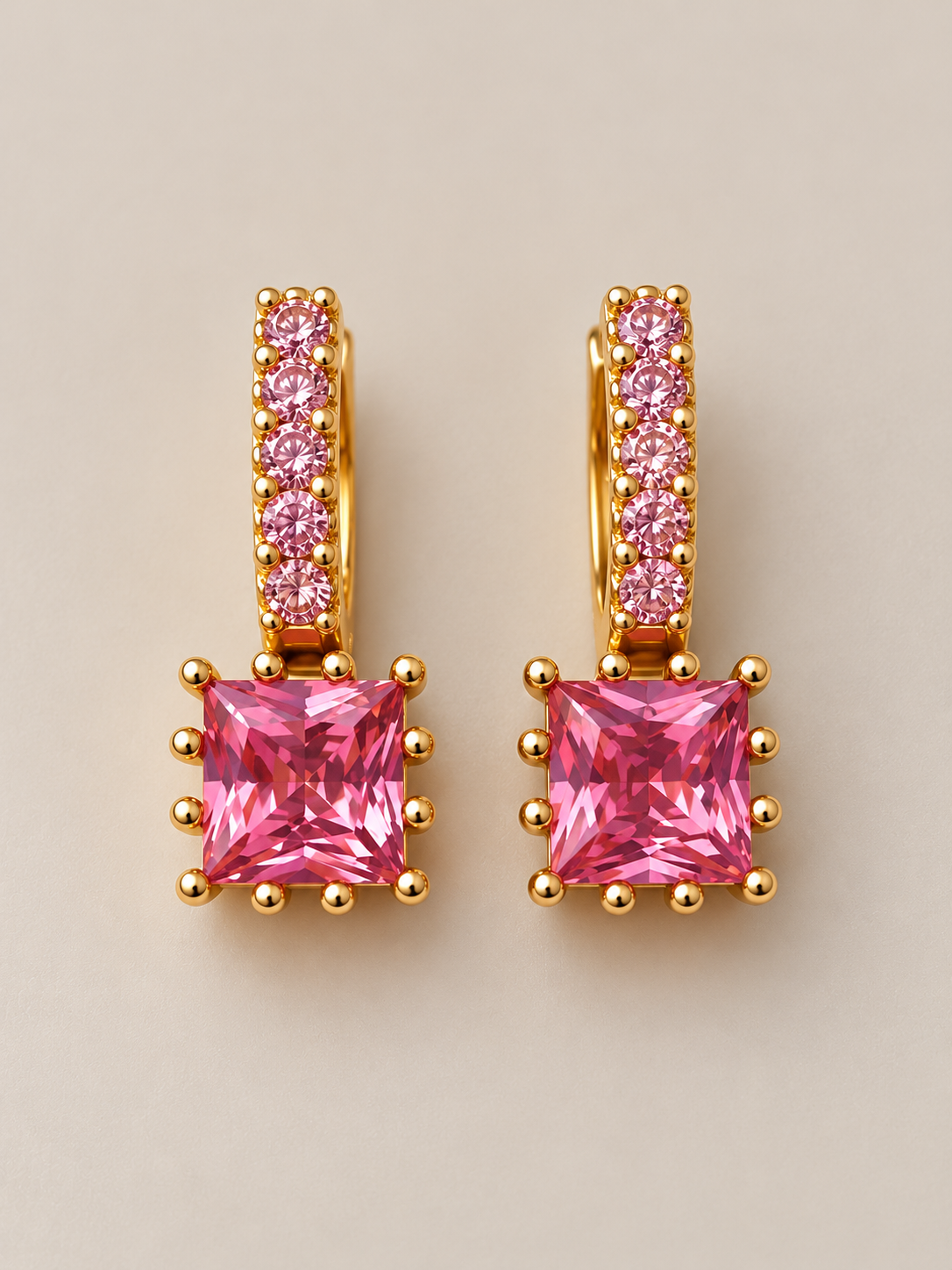 Pink Gemstone Earings